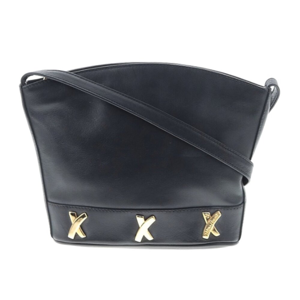 Paloma Picasso Black Leather Crossbody Purse